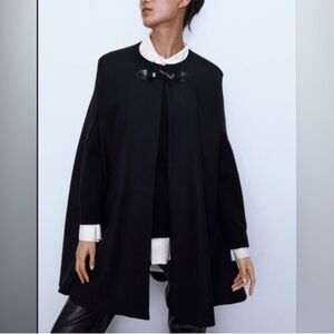 Zara Manteco Wool Cape with Pockets